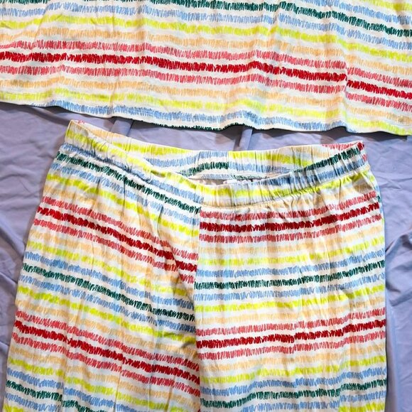 Crayola X brand Kohl's MENS 3XBIG Multicolor Striped Capri Length Pajama Set - Picture 4 of 6